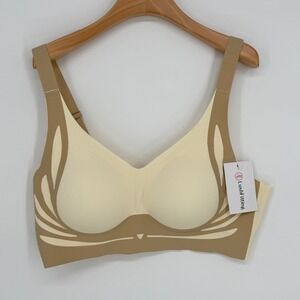 LushFitting Women's Nude 5XL Wireless Bra Nylon‎ Elastane Comfort NWT